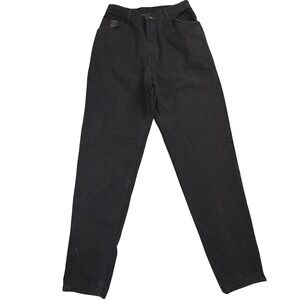 Wrangler For Women Vintage High Waisted Tapered Leg Black Jeans (14 Long) 28x33